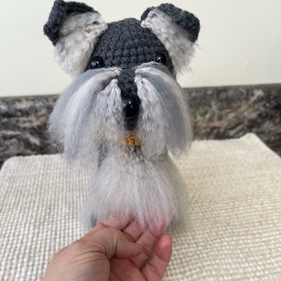 Handmade crocheted Schnauzer dog - Picture 2 of 5